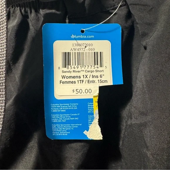 NWT Women’s Columbia Black Belted Sandy
River Cargo Shorts Size 1X - Picture 3 of 11